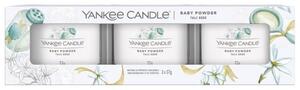 Votívna sviečka v skle Yankee Candle 3 ks – Baby powder