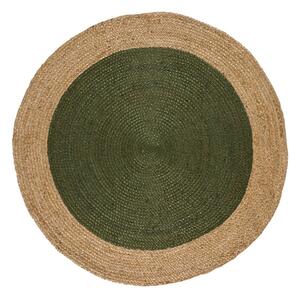 Zeleno-prírodnej farbe okrúhly koberec ø 120 cm Mahon – Universal
