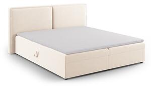 Krémová boxspring posteľ s úložným priestorom 160x200 cm Arendal – Cosmopolitan Design