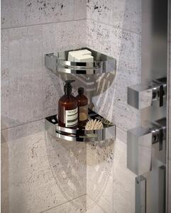 GEDY 2479 Smart rohová polica do sprchy, 21 x 4,5 x 21 cm, leštená nehrdzavejúca oceľ