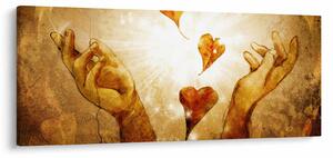 Obraz - Maľba rúk plných lásky (120x50 cm)