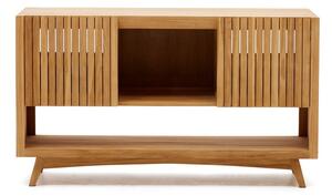 Nízka skrinka pod umývadlo z teakového dreva v prírodnej farbe 140x80 cm Kuveni – Kave Home