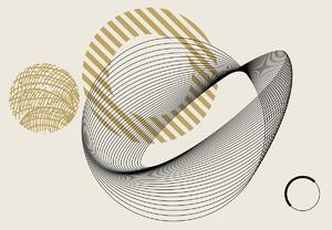 Fototapeta - Abstraktné línie a kruhy (147x102 cm)
