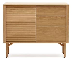 Nízka komoda v dekore duba v prírodnej farbe 105x86 cm Lenon – Kave Home