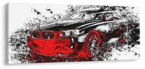 Obraz - Maľované auto v akcii (120x50 cm)