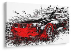 Obraz - Maľované auto v akcii (90x60 cm)