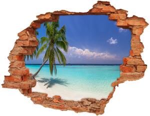Nálepka 3D diera na stenu Panorama pláže nd-c-102390473