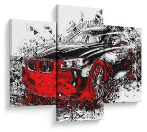 Obraz - Maľované auto v akcii (90x60 cm)