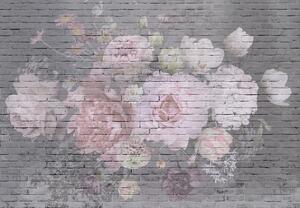 Fototapeta - Tehly s kvetmi (147x102 cm)