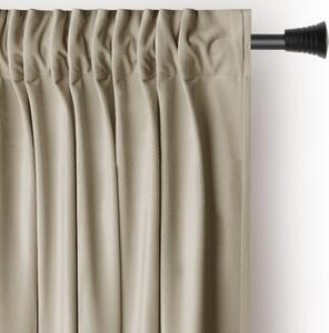 Hnedý/béžový zamatový dimout záves 140x245 cm Pleat – Restilo