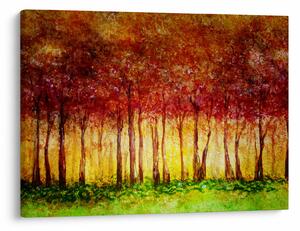Obraz - Maľba listnatého lesa (70x50 cm)