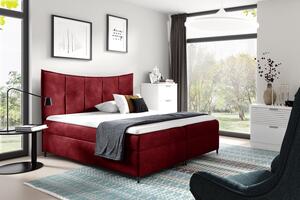 Boxspringová posteľ IRINI - 180x200, červená + topper ZDARMA