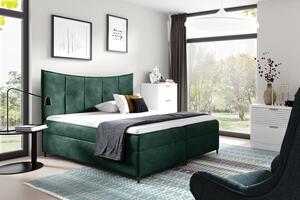 Boxspringová posteľ IRINI - 140x200, zelená + topper ZDARMA