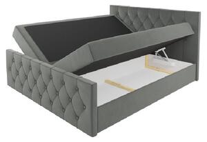 Čalúnená posteľ TIBOR LUX - 160x200, šedá + topper ZDARMA