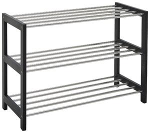 REGÁL NA TOPÁNKY, čierna, strieborná, 77.8/55.8/34.4 cm Carryhome - Online Only drobný nábytok, Online Only