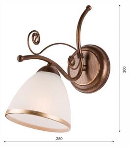 Bielo-hnedá nástenná lampa Lamkur Retro