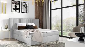 Čalúnená posteľ ZOJA - 120x200, svetlo šedá + topper ZDARMA