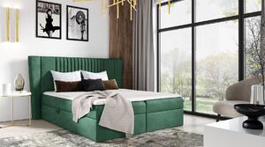 Čalúnená posteľ ZOJA - 180x200, zelená + topper ZDARMA