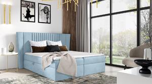 Čalúnená posteľ ZOJA - 120x200, svetlo modrá + topper ZDARMA