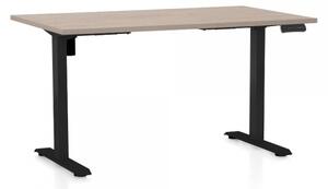 Výškovo nastaviteľný stôl OfficeTech B 140 x 80 cm, čierna podnož