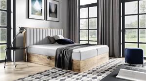 Boxspringová posteľ CHANTELLE 4 - 160x200, svetlo šedá + topper ZDARMA