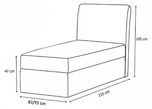 Čalúnená jednolôžková posteľ DUO 1, Cosmic100, 80x200