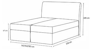 Čalúnená posteľ boxspring KAUR, 160x200, cosmic16