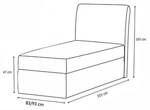 Čalúnená jednolôžková posteľ DUO 2, 90x200, cosmic16
