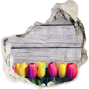 Nálepka 3D diera Tulipány na drevo nd-p-103218042