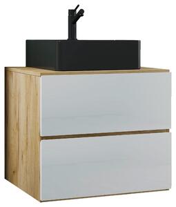 SKRINKA S UMÝVADLOM, biela, dub medový, 61 cm MID.YOU - Kúpeľňové skrinky, Online Only