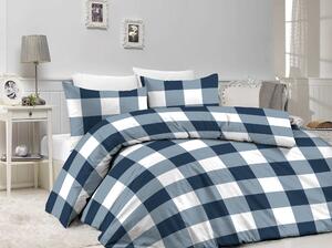 XPOSE® Bavlnené obliečky KÁRO na dve postele - modré