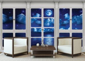 Fototapeta - Obloha v nočnom okne (152,5x104 cm)