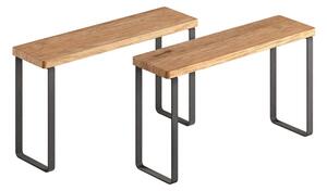 Drevené prídavné poličky v matnej čierno-prírodnej farbe v súprave 2 ks 27x8 cm York – Metaltex
