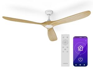 Klarstein Bahama Breeze Smart Stropný ventilátor | lopatky rotora z masívneho dreva | diaľkové ovládanie + ovládanie pomocou aplikácie