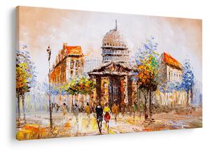 Obraz - Maľovaná mestská pamiatka (90x60 cm)