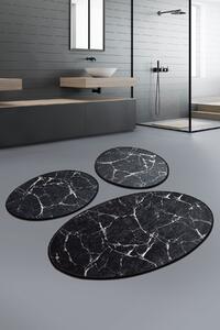 ASIR Kúpeľňová predložka MARBLE čierna biela 3 ks