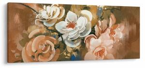 Obraz - Maľovaná kytica kvetov (120x50 cm)