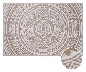 COLOUR CLASH Vonkajší koberec kruhy 180 x 118 cm - sivobiela