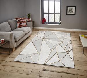 ASIR Koberec (100 x 180 cm) ASR CRPT-106 biely a zlatý geometrický vzor