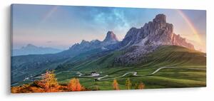 Obraz dúhy nad skaliskami (120x50 cm)