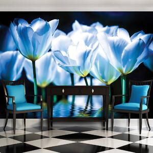 Fototapeta - Kvety - modrý nádych (152,5x104 cm)