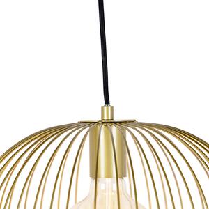 Dizajnové závesné svietidlo zlaté - Wire Knock
