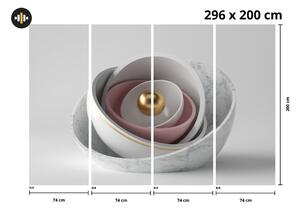 Fototapeta - Mramorovaný kvet 3D (296x200 cm)