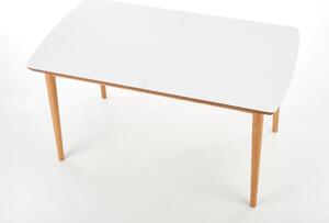 Moderný jedálenský stôl Berry s rozkladom, dub lefkas/biely