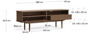 MUZZA TV stolík nilaca 180 x 63,5 cm orech