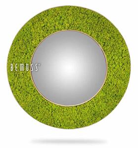 Kruhové zrkadlo LIŠAJNÍK mono LIME - Vonkajší priemer rámu 65 cm (zrkadlo 45 cm)