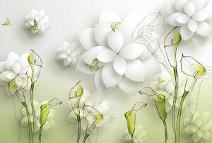 Fototapeta - Abstrakcie, kvety (296x200 cm)