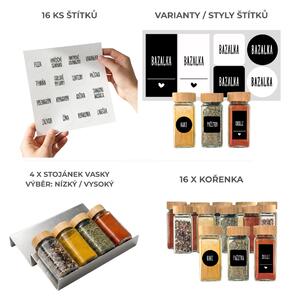 Orion Sada 16ks koreničiek DECOR 120ml + 4ks organizér na koreničky VASKY - NEREZ + sada 16ks štítkov