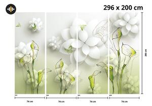 Fototapeta - Abstrakcie, kvety (296x200 cm)