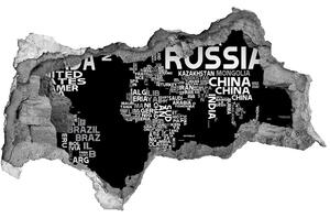 Samolepící díra na stěnu Mapa sveta titulky